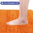 thumbnail image 3 of HAKUNA Striped Orange Bathroom Rug Set 3 Pieces Ultra Soft, Non Slip Chenille Toilet Mat, Absorbent Plush Shaggy Bath Mats for Bathroom, Bedroom, Kitchen, 3 of 7