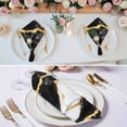 thumbnail image 2 of Black Marble Cloth Napkins, Luxury Gold White Abstract Cracks Artwork Washable and Reusable Dinner Napkins Set of 8, Table Napkin for Kitchen Party Birthday Wedding Hotel Housewarming 20"x20", 2 of 8