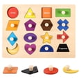 thumbnail image 1 of BINGLI Toy Wooden Shape Peg Puzzle, Fine Motor Color Matching Sorting Board, Early Learning Educational Activity Toy Gift for Preschool Toddler Baby 3 4 5 Year Old, 1 of 9