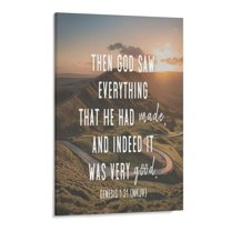Inspirational Quotes Genesis 1 31 Wall Art Bible Poetry Verses Framed Canvas Wall Art for Home Living Room Farmhouse Wall Decor Poster 11x17inch(28x43cm)