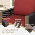 thumbnail image 5 of COOS BAY Outdoor Patio Furniture, Cedar Patio Club Chair(Set of 2), Modern Solid Wood Chair Conversation Single Armchair with Cushion, Outdoor Sofa Set for Garden, Backyard, Red, 5 of 10