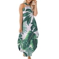 thumbnail image 4 of FcBaudy Robe Sans Manches à Col Rond, Robes d'Été pour Femmes, Robes Boho Maxi d'Été pour Femmes Robe Décontractée d'Été Sans Manches Fendue Longue Robe de Plage avec Poches, 4 of 7