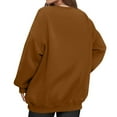 thumbnail image 4 of Lumtrix Womens Oversized Sweatshirts Crewneck Fleece Pullover Hoodies Trendy Cute Long Sleeve Drop Shoulder Sweater Tops Brown S, 4 of 5