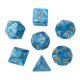 thumbnail image 3 of Juego de mesa poliédrico, dados de números digitales para DND, TRPG, RPG, D20, D12, D10, D8, D6, D4, juego de 7 piezas, Color azul y dorado, 3 of 4