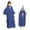 Blue, variant on Girls Gray Boho Maxi Dress 3-Piece Set with Headscarf & Pockets, Long Sleeve V-Neck Party Dress Outfit for Holiday, Sizes 5-14Y,Size 11-12 T