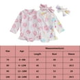 thumbnail image 4 of Bagilaanoe Newborn Baby Girl One-Piece Swimsuit Floral Print Long Sleeve Zipper Rashguard Swimwear 6M 12M 18M 24M Infant Ruffle Bathing Suit, 4 of 8