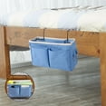 thumbnail image 4 of Yonrjhukm Hanging Bedside Shelf Storage Bag, Upper Bunk Bed Organizer with Pockets and Hooks, Space-Saving Fabric Caddy for Books, Remotes, and Essentials, 4 of 8