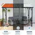 thumbnail image 4 of MEISSALIVVE 8' x 10' Hardtop Wall Mounted Gazebo Pergola, Lean-to Metal Awning with Sloped Roof, Outdoor Shelter for Patio, Deck, Backyard, Black, 4 of 11