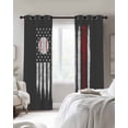 thumbnail image 4 of American Flag Kitchen Curtains Retro US Flag Baseball Stars Gray Cafe Short Curtains for Bathroom Blackout Window Curtain Grommet Small Window Treatment Tier Drapes for Bedroom Living Room 52"x45"x2, 4 of 9