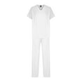 thumbnail image 2 of Matching Sets Women Clothing Workout New Women's Hand Wash Gowns Short Sleeve Nurse's Workwear Separate Set B-11 White XXL, 2 of 5