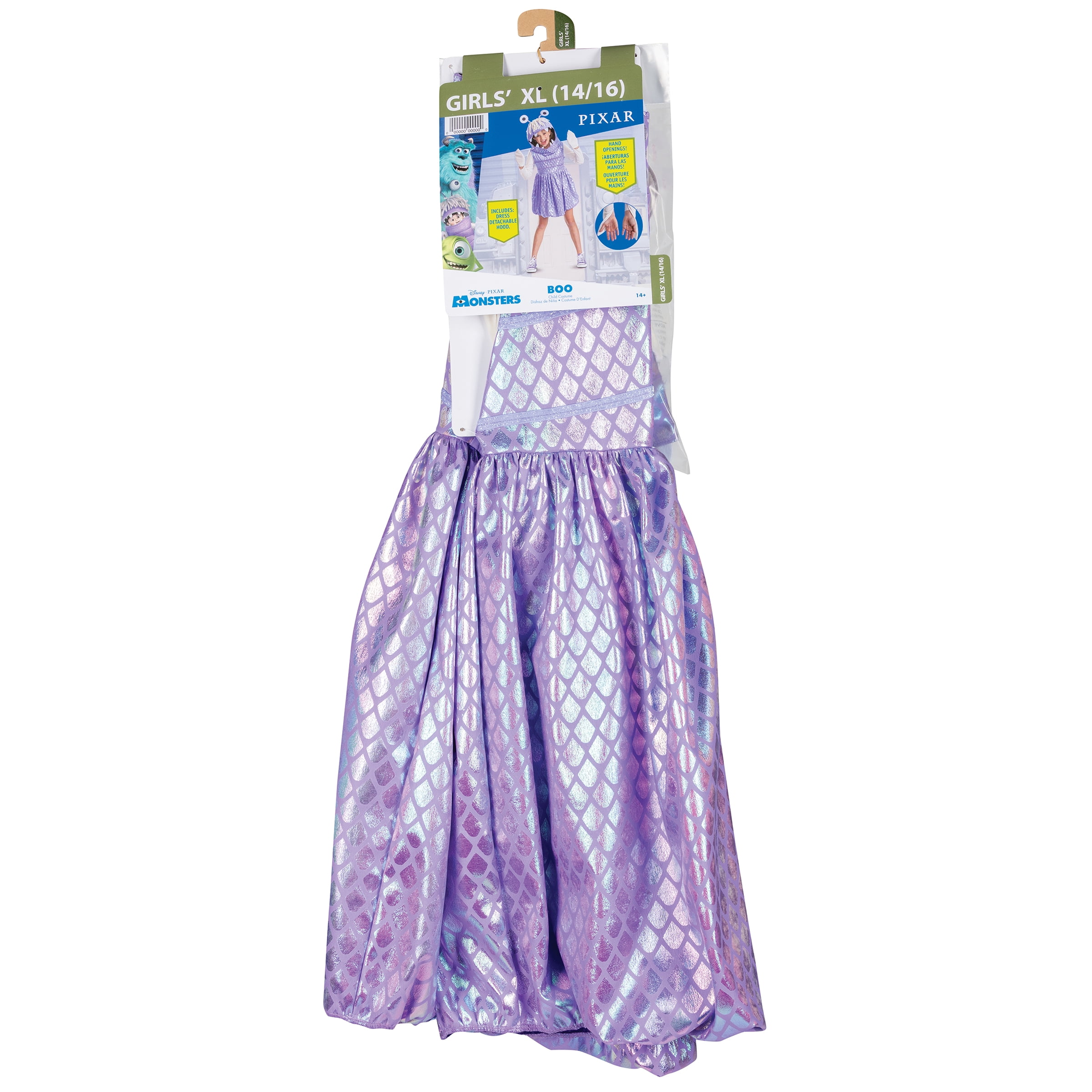 Disney Monsters Inc. Boo Halloween Costume for Children, Girls Size XL (14/16), by Disguise