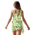 thumbnail image 2 of Xixirimido Green Tree Leaf Print Girl's One Piece Swimsuits with Removable Bra One Shoulder Bathing Suit with Mesh Cover Up 1 Piece Swimsuit Swimwear, Size 17-18 Years, 2 of 7