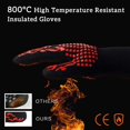 thumbnail image 3 of YSTIANN Heat-Resistant BBQ & Cooking Gloves - Non-Slip Protection for Grilling, Baking & Kitchen Use, 1-Pair, Red AZ78-1166, 3 of 5