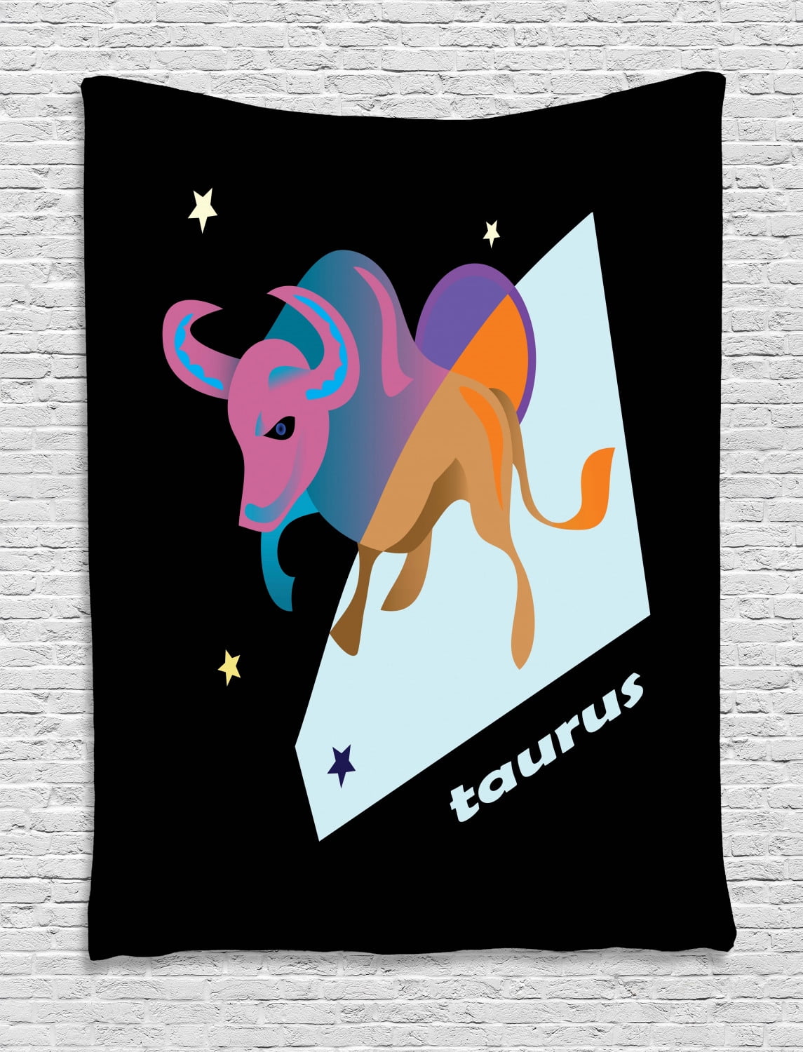 Zodiac Taurus Tapestry, Abstract Astrology Animal Day and ...
