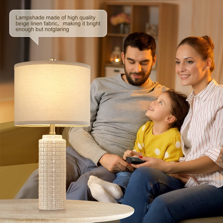 Natyswan Modern Ceramic Bedside Lamps Set of 2, 24.8 Inches photo 4
