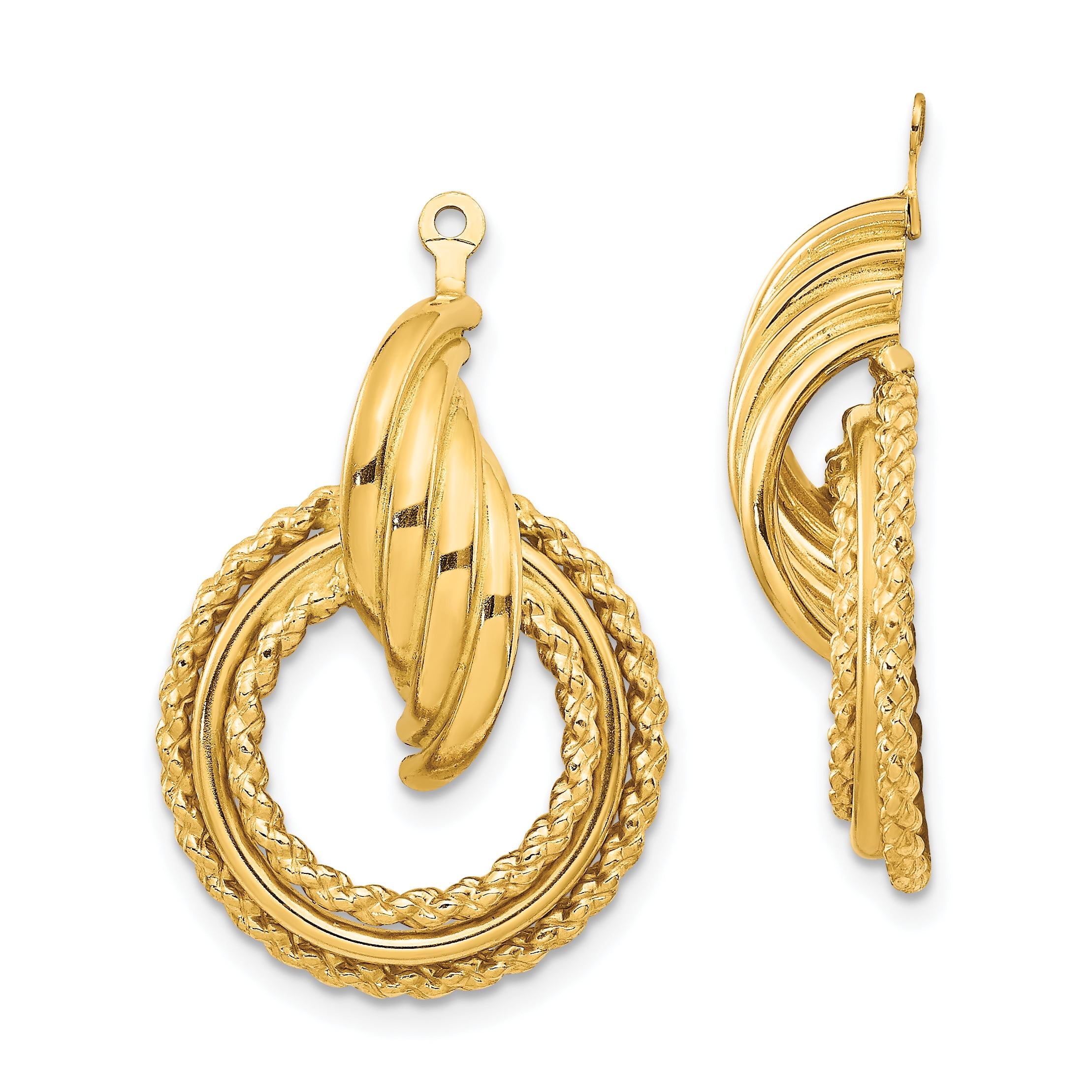 14k Yellow Gold Ear Jacket Jackets For Studs Fine Jewelry For Women Gifts For Her