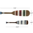 thumbnail image 3 of DecMode 32", 24"W Multi Colored Wood 12 Hangers Paddle Wall Hook with Stripe Patterns, 2-Pieces, 3 of 6