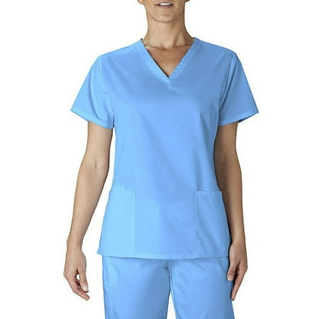 Simply Basic V Neck Scrub Top Blue