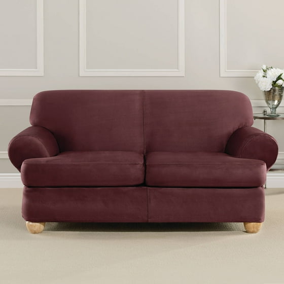 Sure Fit Ultimate Heavy Weight Stretch Suede 2-Cushion ...