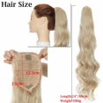 thumbnail image 5 of Benehair Clip in Hair Extensions as Human Drawstring Ponytail Real Long Thick Hair Piece Curly Wavy for Woman Ash Blonde mix Bleach Blonde 24", 5 of 11