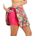 thumbnail image 3 of ID Ideology Women's Tropical Printed Pleated Skort Pink Size Large, 3 of 3