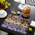 thumbnail image 3 of Purple Brown Placemats Set of 12, Rustic Farmhouse Dog Paw Vintage Placemats for Dining Table, Place Mats for Kitchen Tabletop, Waterproof Wipeable Dining Table Mats Set, 3 of 9