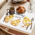 thumbnail image 3 of Hanging with My Peeps Placemats Set&nbsp;of&nbsp;12 Vintage Country Yellow Easter Chicks Heat Insulation Washable Place Mats, Non-Slip Table Mats for Dining Table Party Kitchen Decor,13x19 Inch, 3 of 9