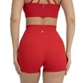 thumbnail image 3 of YITTY Active Women's UltraLuxe High Waist Pocket Biker Shorts – 3"/6" Tummy Control, Compression, Breathable & Activewear, Heated Red, XXL/1X, 3", 3 of 8