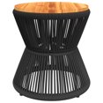 thumbnail image 6 of vidaXL Coffee Table with Wire Base Black Ø 17.7"x17.3" Solid Wood Acacia, 6 of 6