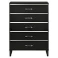 thumbnail image 4 of ACME Commode Rectangulaire Chelsie en Bois avec 5 Tiroirs de Rangement en Noir, 4 of 7
