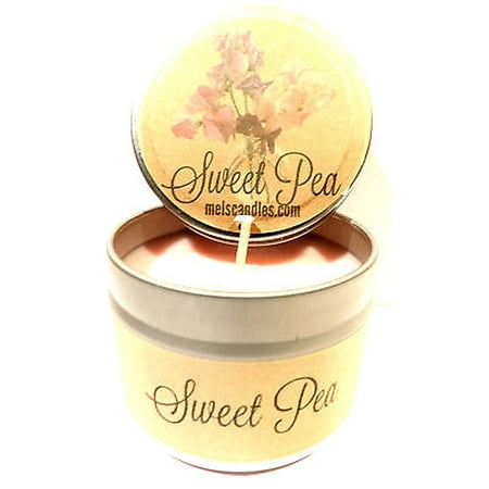 Sweet Pea 4oz Tin Soy Candle Easy 2 take it anywhere Handmade great floral
