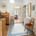 thumbnail image 5 of Balacho Traditional Farmhouse Floral Indoor Light Blue Area Rug for Living Room, 6' x 9', 5 of 7