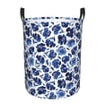 thumbnail image 2 of Uemuo Blue Ink Flowers Pattern Circular Laundry Hamper Basket with handles,Collapsible laundry basket,Large capacity laundry hamper,Laundry Organizer-Medium, 2 of 8