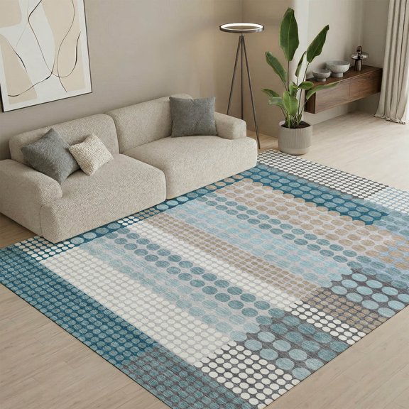 Addison Rugs Mayfield Premium Machine Washable Transitional Geometric Teal Rectangle Rug, 10' x 14'