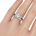 thumbnail image 2 of HeartsAndYou 4ct Round Cut Moissanite Accents Solitaire Engagement Ring for Women 18k Dual Gold over Silver, 2 of 5