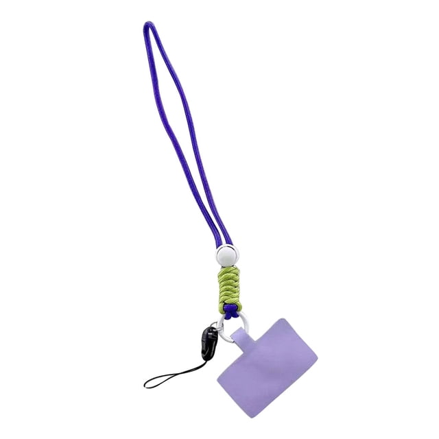 Inteprter Cordón universal para teléfono inteligente, ajustable, extraíble, para colgar en el cuello, microfibra, reutilizable, correas Teléfono y Comunicación Corto Morado