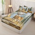 thumbnail image 2 of Castle Fairy Watercolor Camping Deer Zipper Twin Comforter Sets with Fitted Sheet and 2 Pillowcases,Pine Mountain Tent Meadow Zipper Bedding Set,Brown Sage Cream,Black Reversible,4-Piece, 2 of 6