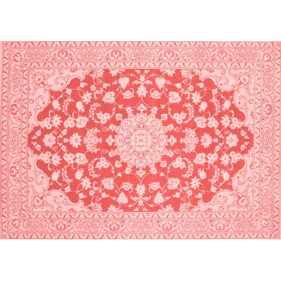 Ahgly Company Indoor Rectangle Medallion Red Traditional Area Rugs, 5' x 8'