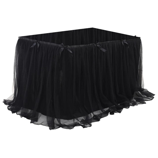 Jupe de Table en Tulle pour Tables Rectangulaires Rondes Décorations de Fête, Nappe en Polyester Réutilisable pour Mariage Anniversaire, Jupe de Table Tutu pour Banquet Buffet Événements de Remise des Diplômes, 1 X Jupe de Table