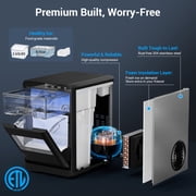 Snowyermine Countertop Nugget Ice Maker, 44 lbs/Day,Soft Chewable Pebble Nugget Ice Machine, One-Touch Self-Cleaning with Touch Screen for Home, Kitchen, Office, Stainless Steel, Black