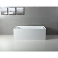 thumbnail image 2 of Aqua Eden VTAP603222R 60-Inch Acrylic Rectangular 3-Wall Alcove Tub, Right Hand Drain Hole in Glossy White, 2 of 12
