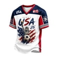 thumbnail image 2 of 2026 New Men's USA Soccer Jersey T-Shirt, United States Jersey Soccer 2026 Country Team V Neck Short Sleeve Fan International Football Shirt Retro Streetwear Top for Adult(White, 2XL), 2 of 4