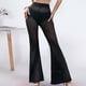 thumbnail image 1 of WILLBEST Pantalones Casuales para Mujer, Transparentes, de Cintura Alta, con Volantes y Pierna Ancha, para Playa, para Fiestas, Rave y Actuaciones. Grande, 1 of 4