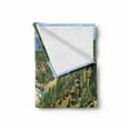 thumbnail image 2 of Wyoming Soft Flannel Fleece Throw Blanket, Calcite Springs Trees Panorama in Yellowstone, Cozy Plush for Indoor and Outdoor Use, 50" x 60", Olive Green Sand Brown, by Ambesonne, 2 of 6