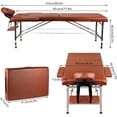 thumbnail image 3 of 24" Portable Folding Massage Table – Adjustable Lightweight Aluminum Bed for Spa, Tattoo & Esthetician Services – Beauty & Mobile Professionals,Brown, 3 of 7