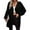 Black, variant on AOOCHASLIY Fall Clothes Fashion Women Solid Loose Long Sleeve Cardigan Coat Blouse