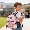 thumbnail image 4 of Yuyamidu Cartoon Capybara Preschool Backpack for Boys Girls, 13.5 Inch Kids School Bag with Padded Shoulder Straps and Multi-Pocket Design for Daycare and Kindergarten, 4 of 6