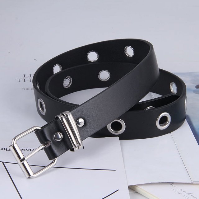 Cinturón decorativo de estilo punk con agujeros completos Cinturón de moda Cinturón de mujer sin perforaciones Cinturón de cadena Fácil de usar