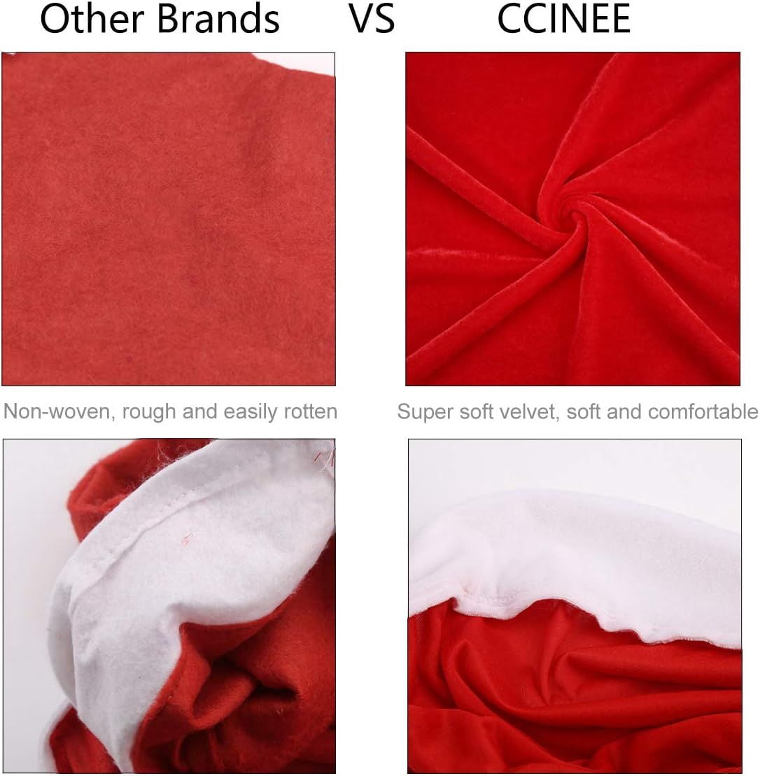 4Pcs Red Hat Dining Chair Slipcovers,Christmas Chair Back Covers Kitchen Chair Covers for Christmas Holiday Festival Decoration