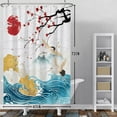 thumbnail image 4 of SUNOLIFE Japanese Shower Curtain,Chinese Mountain Waterproof Fabric Bathroom Curtain with Hooks,60x72 in, 4 of 5